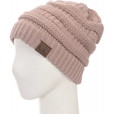 Skullies & Beanies USA Trendy Warm Chunky Soft Stretch Cable Knit Slouchy Beanie - Indie Pink - CI120J4P7HJ $10.53