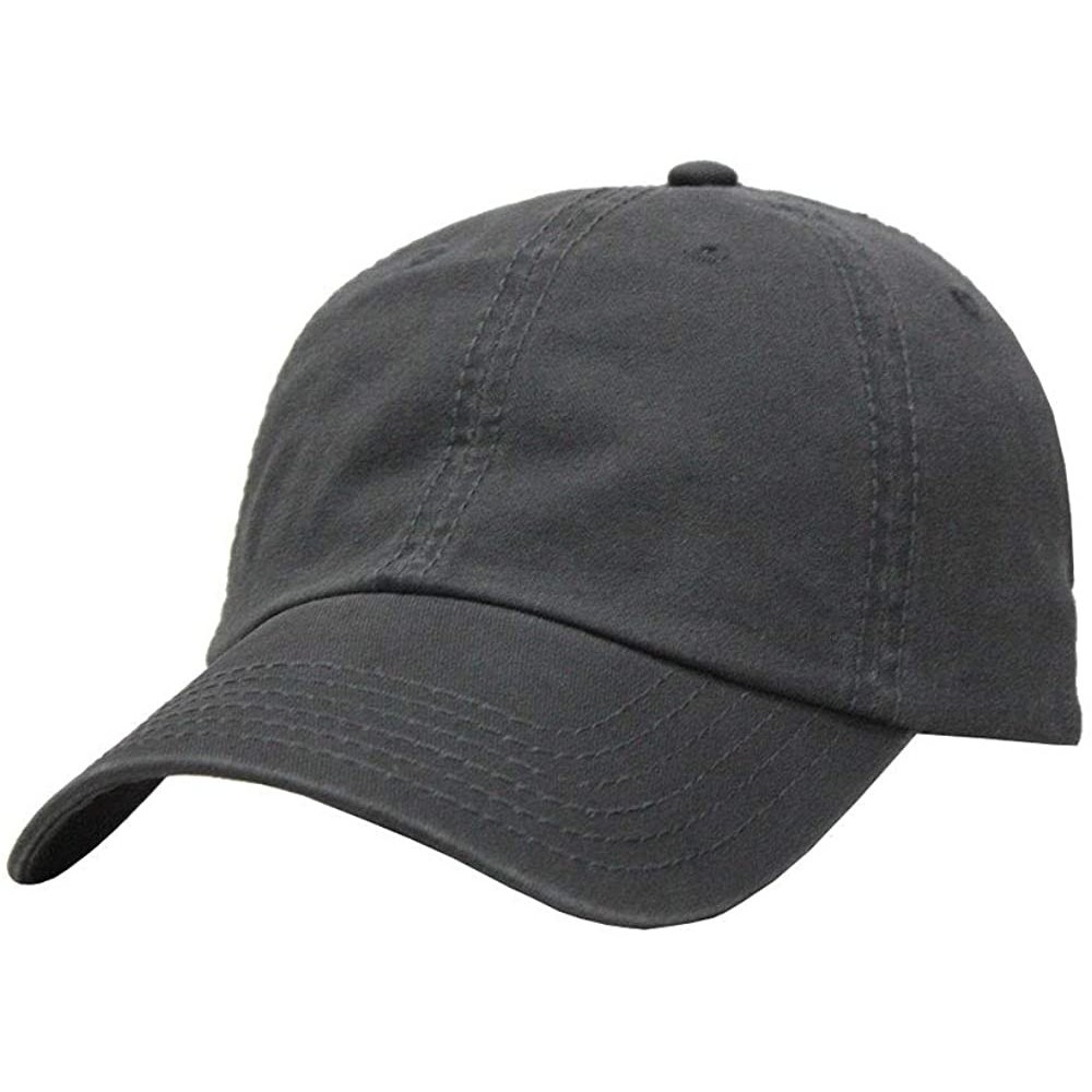 Baseball Caps Vintage Washed Cotton Adjustable Dad Hat Baseball Cap - Charcoal Gray Solid - CH192W34SDX $10.28