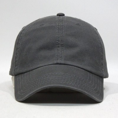 Baseball Caps Vintage Washed Cotton Adjustable Dad Hat Baseball Cap - Charcoal Gray Solid - CH192W34SDX $10.28