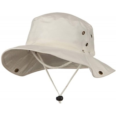 Sun Hats Extra Big Size Brushed Twill Aussie Hats - Beige - C811M5D54CB $58.27
