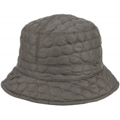 Rain Hats Foldable Water Repellent Quilted Rain Hat w/ Adjustable Drawstring- Bucket Cap - Grey - CH12O6J4WR8 $24.13