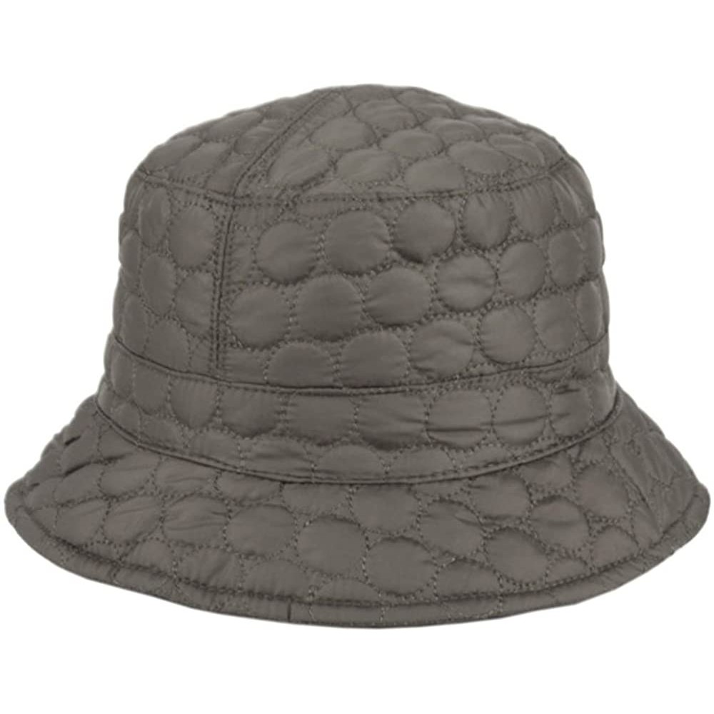 Rain Hats Foldable Water Repellent Quilted Rain Hat w/ Adjustable Drawstring- Bucket Cap - Grey - CH12O6J4WR8 $15.04