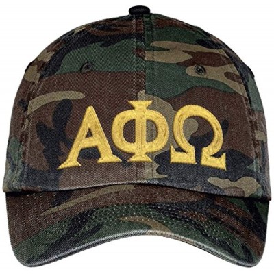 Skullies & Beanies Alpha Phi Omega Lettered Camouflage Hat - Military Camo - CF18EO0G0QD $31.68