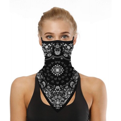 Balaclavas Printed Outdoor Cycling Hanging mask- Sports Mask Ice Silk Neck Cover Hang Ear Triangle Face Mask Tube Scarf - CM1...
