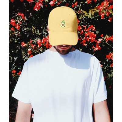 Baseball Caps Mens Embroidered Adjustable Dad Hat - Avocado Embroidered (Yellow) - C718HM6OHWU $25.12