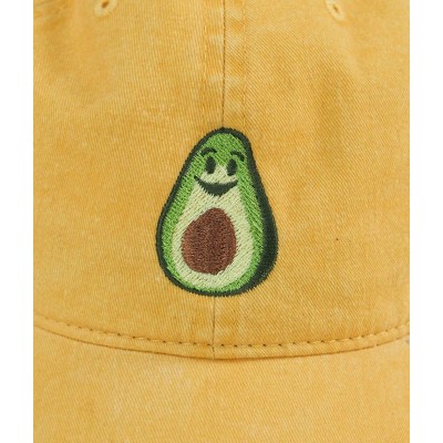 Baseball Caps Mens Embroidered Adjustable Dad Hat - Avocado Embroidered (Yellow) - C718HM6OHWU $25.12