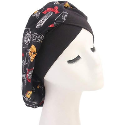Skullies & Beanies Women Muslim Hat Retro Turban Hat Cap - Black - CP18HWKHDZ5 $6.71