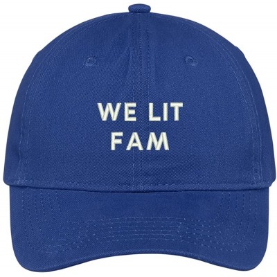 Baseball Caps We LIT Fam Embroidered Brushed Cotton Adjustable Cap Dad Hat - Royal - CN12MS0F4VL $13.07