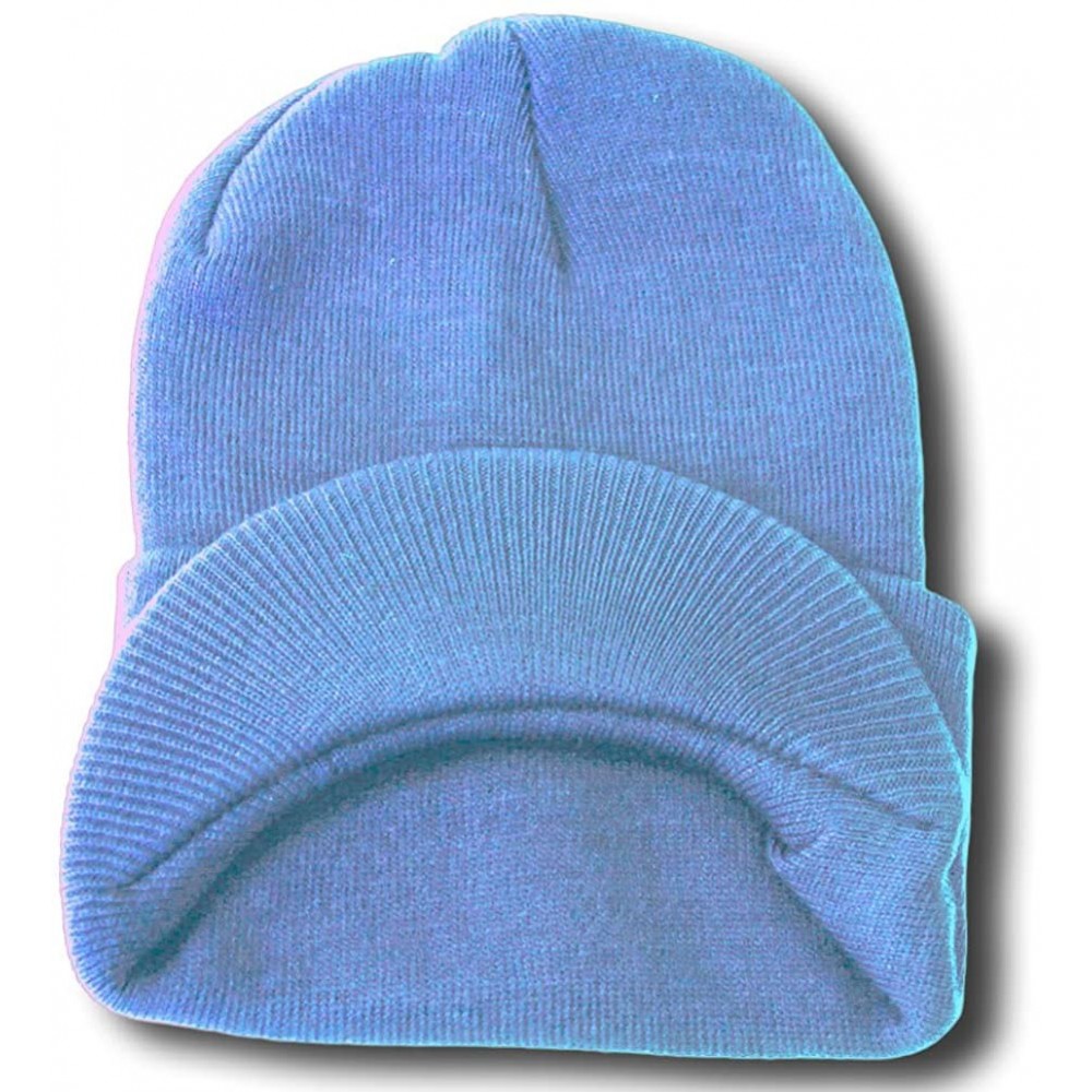 Skullies & Beanies Cuff Visor Winter Beanie - Sky Blue - CS110SBIM3P $10.04