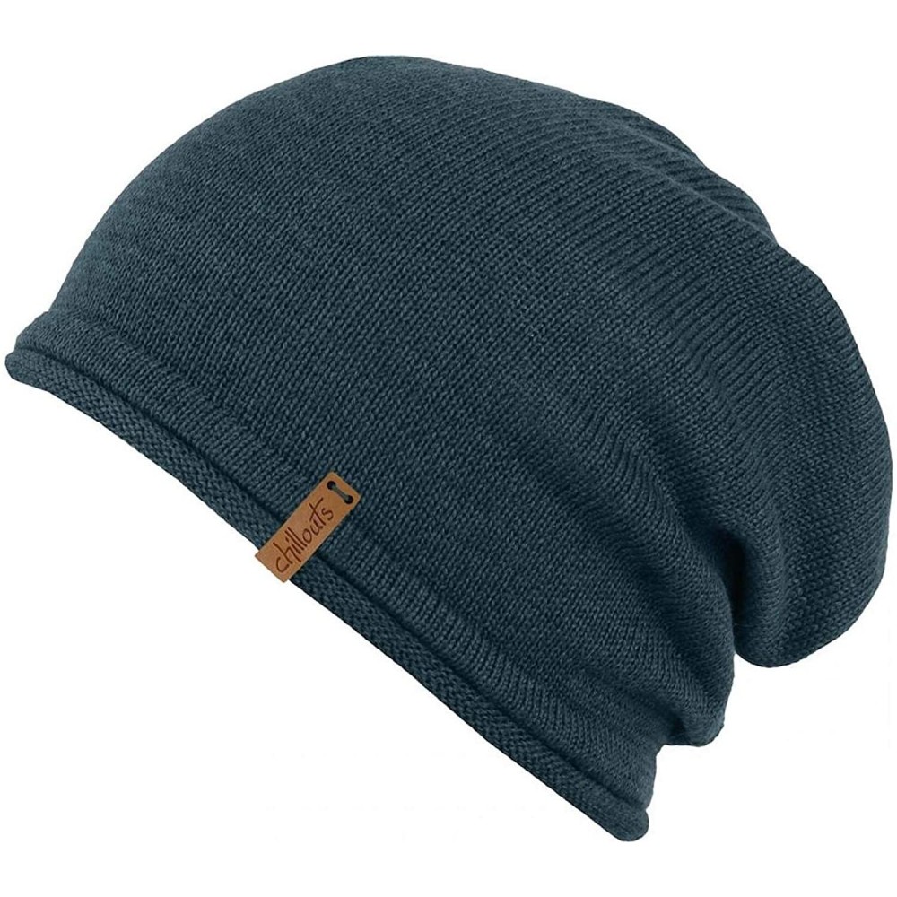 Skullies & Beanies Chillouts Leicester Warm Soft Merino Wool Slouchy Beanie (Petrol Blue) - C112NSZ2DAN $62.91