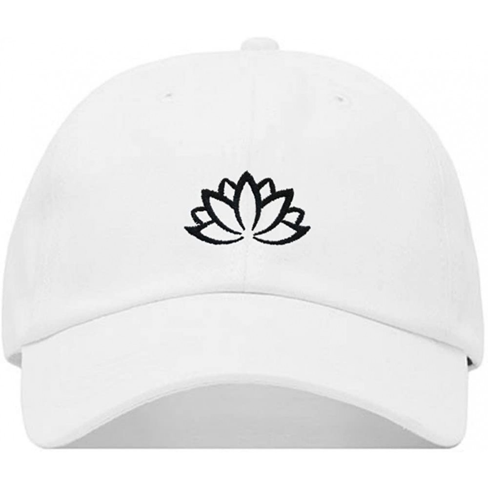 Baseball Caps Lotus Flower Baseball Hat- Embroidered Dad Cap- Unstructured Soft Cotton- Adjustable Strap Back (Multiple Color...