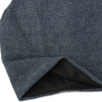 Skullies & Beanies Unisex Heather Tweed/Solid Fleece Lined Slouchy Long Beanie Warm Hat - Navy - CM186ONK0RM $7.98