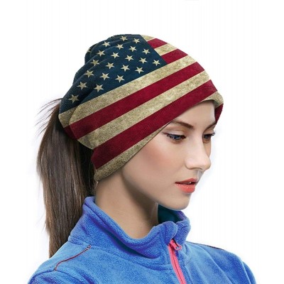 Balaclavas Neck Gaiter Headwear Face Sun Mask Magic Scarf Bandana Balaclava - Vintage American Flag - C31979MLWK4 $10.58