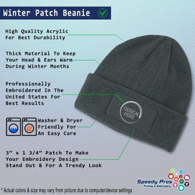 Skullies & Beanies Custom Patch Beanie U.S. Mail Truck Post Embroidery Acrylic - Dark Grey - CV18A6HD08N $14.59