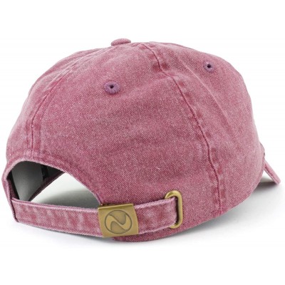 Baseball Caps World's Best Grandpa Embroidered Pigment Dyed Low Profile Cotton Cap - Burgundy - CI18KI424EH $19.51