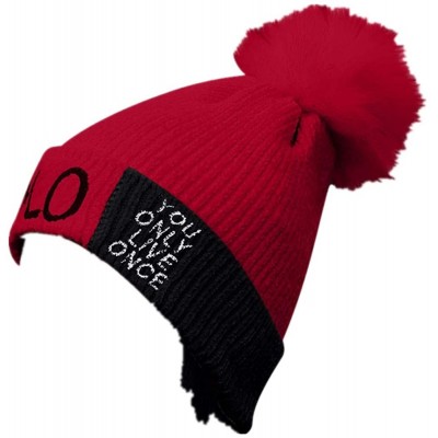 Skullies & Beanies Wool Hats for Women Winter Womens Slouchy Beanie Hat Knit Warm Snow Ski Skull Cap - Red 1 - C5192794MLT $2...