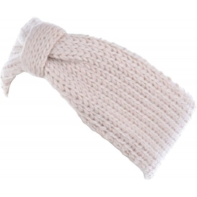 Cold Weather Headbands Womens Winter Chic Turban Bowknot/Floral Crochet Knit Headband Ear Warmer - Knit Bowknot Ivoy - CU18AM...