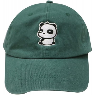 Baseball Caps Cute Panda Cotton Baseball Cap - Hunter Green - CO12I8W5CQZ $22.46