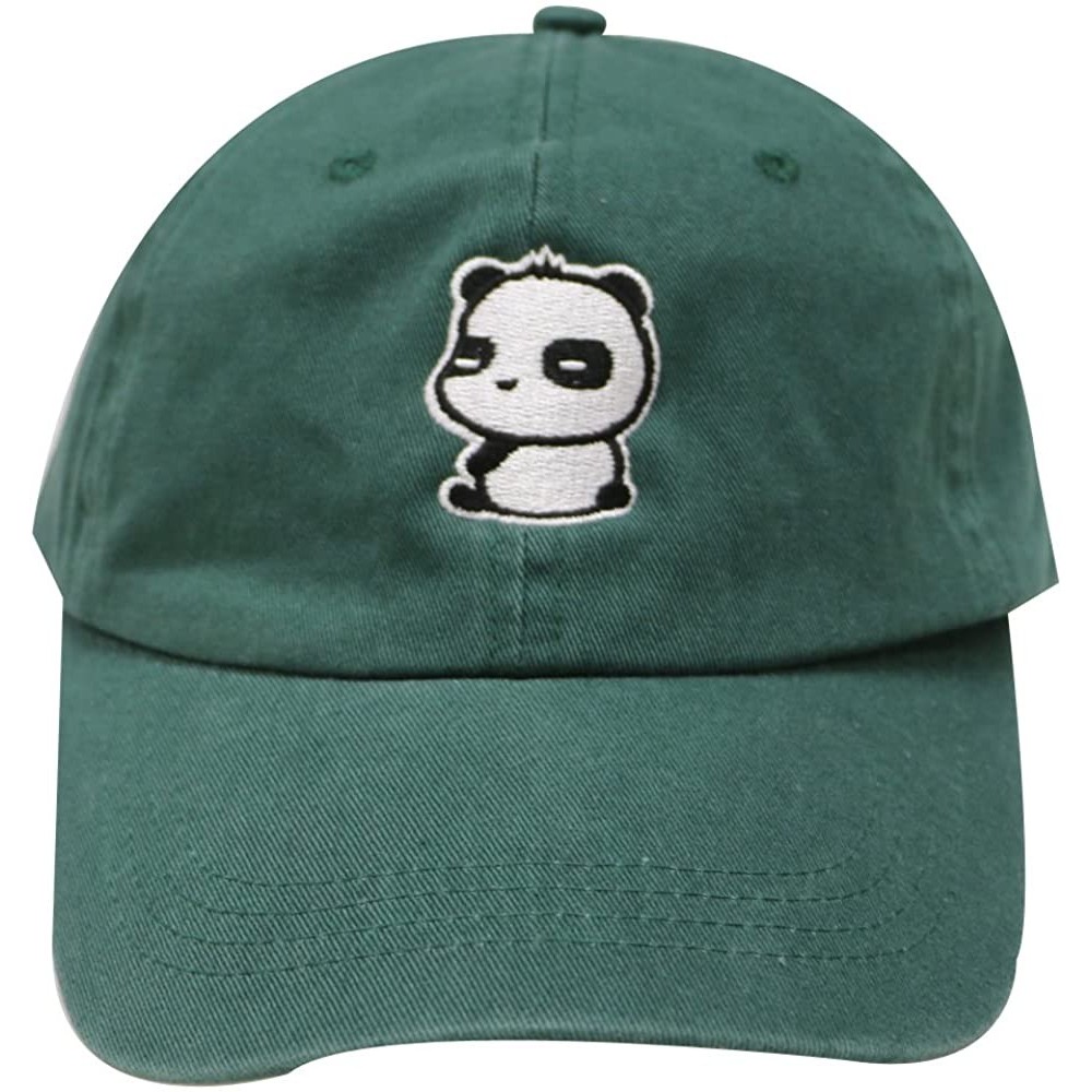 Baseball Caps Cute Panda Cotton Baseball Cap - Hunter Green - CO12I8W5CQZ $12.92