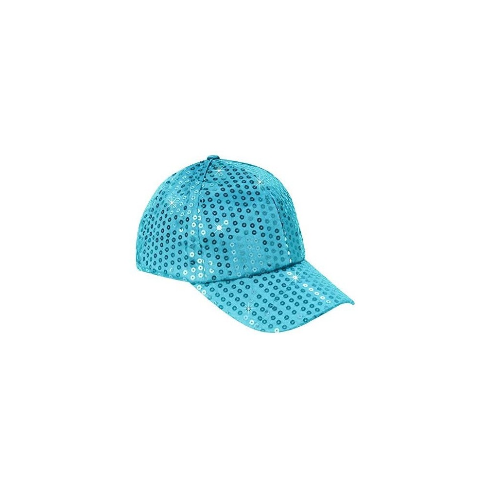 Baseball Caps Baseball Cap for Women - Sequin Hat- Adjustable Strap Ball Cap - Blue - CJ180Q7KIH9 $10.18