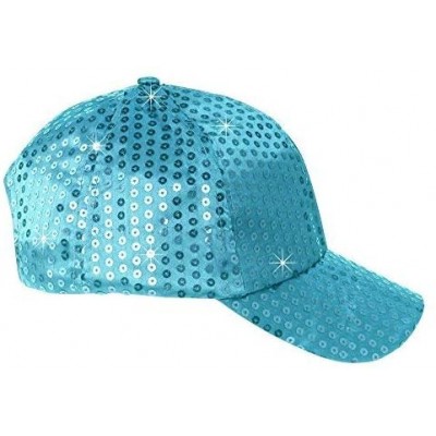 Baseball Caps Baseball Cap for Women - Sequin Hat- Adjustable Strap Ball Cap - Blue - CJ180Q7KIH9 $10.18