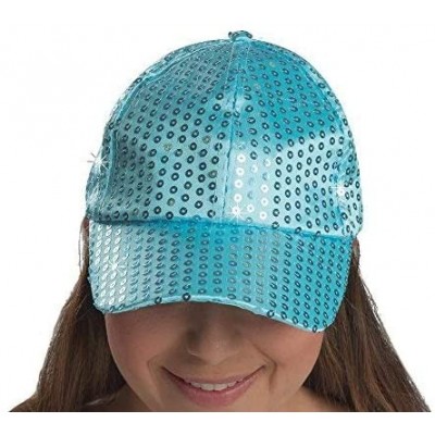 Baseball Caps Baseball Cap for Women - Sequin Hat- Adjustable Strap Ball Cap - Blue - CJ180Q7KIH9 $10.18