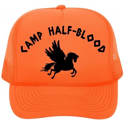 Baseball Caps Camp Half-Blood Polyester Foam Front Mesh Back Trucker Hat Camp HalfBlood Halloween Costume (Bright Orange) - C...