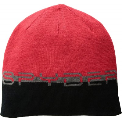 Skullies & Beanies Mens Men's Reversible Word Hat - Red/Black/Polar - C3188ANQ05Z $38.72