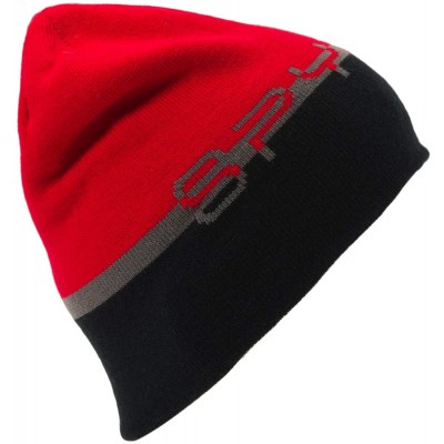 Skullies & Beanies Mens Men's Reversible Word Hat - Red/Black/Polar - C3188ANQ05Z $38.72