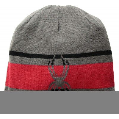 Skullies & Beanies Mens Men's Reversible Word Hat - Red/Black/Polar - C3188ANQ05Z $38.72