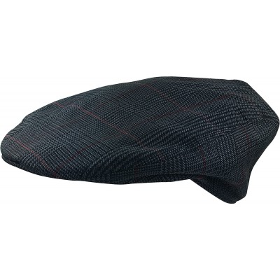 Newsboy Caps Men's Classic Herringbone Tweed Wool Blend Newsboy Ivy Hat - Dark Grey-red Plaid - CO18E8AI9OQ $20.96