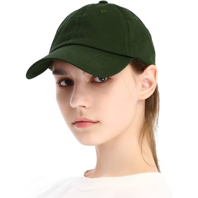 Baseball Caps Unisex Washed Dyed Cotton Adjustable Solid Baseball Cap - Dfh269-black Forest - CM18GM8KIR2 $9.92