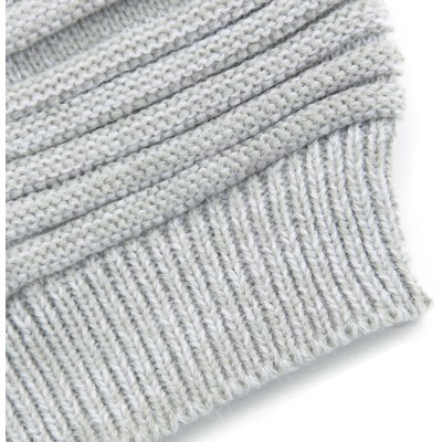 Skullies & Beanies Unisex Beanie Hat Slouchy Knit Cap Skullcap Stripe Baggy Style 1017 - White - CI128ZOVVL1 $8.15