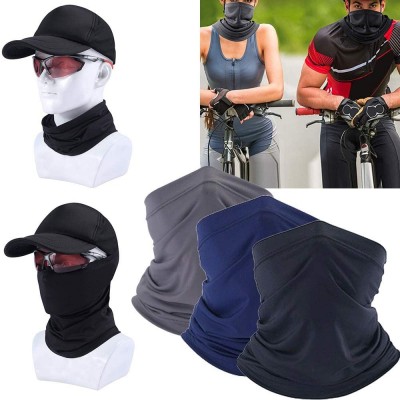 Balaclavas Summer Neck Gaiter Face Scarf/Neck Cover/Face Cover for Sun Protection Headwear Hear Warp - Black*2 - C0197T5TC2I ...