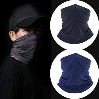 Balaclavas Summer Neck Gaiter Face Scarf/Neck Cover/Face Cover for Sun Protection Headwear Hear Warp - Black*2 - C0197T5TC2I ...