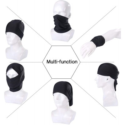 Balaclavas Summer Neck Gaiter Face Scarf/Neck Cover/Face Cover for Sun Protection Headwear Hear Warp - Black*2 - C0197T5TC2I ...