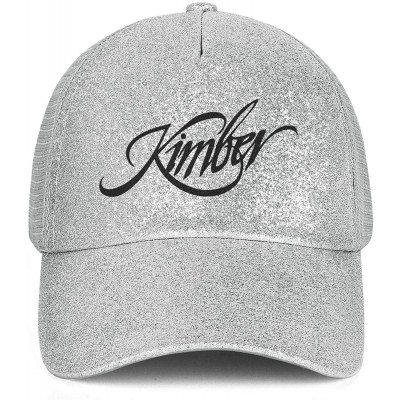 Baseball Caps Kimber-Logo- Glitter Ponytail Hat for Women-Women Messy High Bun Ponytail Trucker Hat Adjustable Mesh Visor - C...