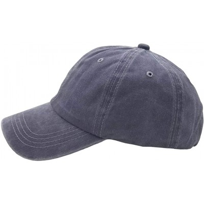 Baseball Caps Womens Cotton Distressed High Ponytail Baseball Messy Bun Cap Washed Ponycap - Gray - CY18NEKK544 $12.10