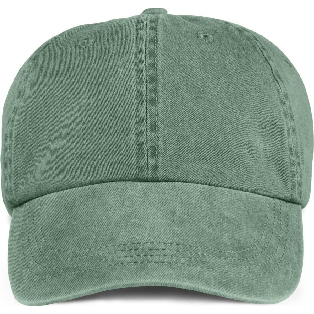 Baseball Caps 145 6-Panel Pigment-Dyed Cap - Ivy - One Size - CS114JCEOAX $8.96