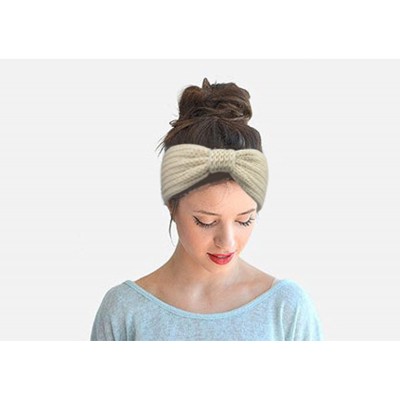 Cold Weather Headbands Crochet Turban Headband for Women Warm Bulky Crocheted Headwrap - 4 Pack Knot B - Black- Brown- Gray- ...