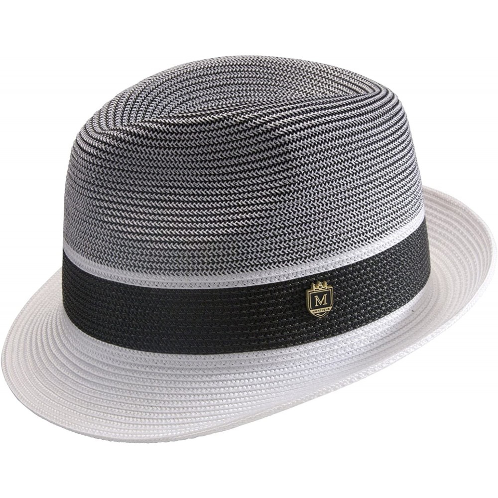 Fedoras Men's Braided Two Tone Pinch Fedora Hat H22 - White - C8183CCHZ8X $54.22