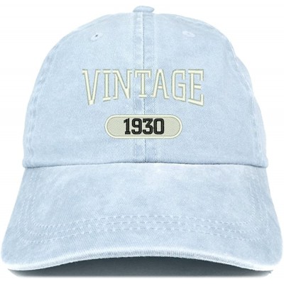 Baseball Caps Vintage 1930 Embroidered 90th Birthday Soft Crown Washed Cotton Cap - Light Blue - CK180WUG0WG $37.89