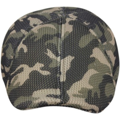 Newsboy Caps Men's 6 Panel Linen Duckbill Ivy Hat - Camo Green - C9196WSGHIC $18.03