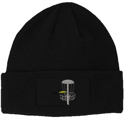 Skullies & Beanies Custom Patch Beanie Disc Golf A Embroidery Skull Cap Hats for Men & Women - Black - CP186HHO4TI $19.50
