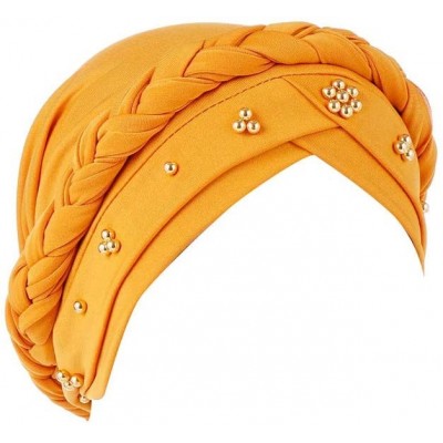 Skullies & Beanies Summer Ruffle Diamond Headscarf - Yellow - CF18OLMGMTR $9.91