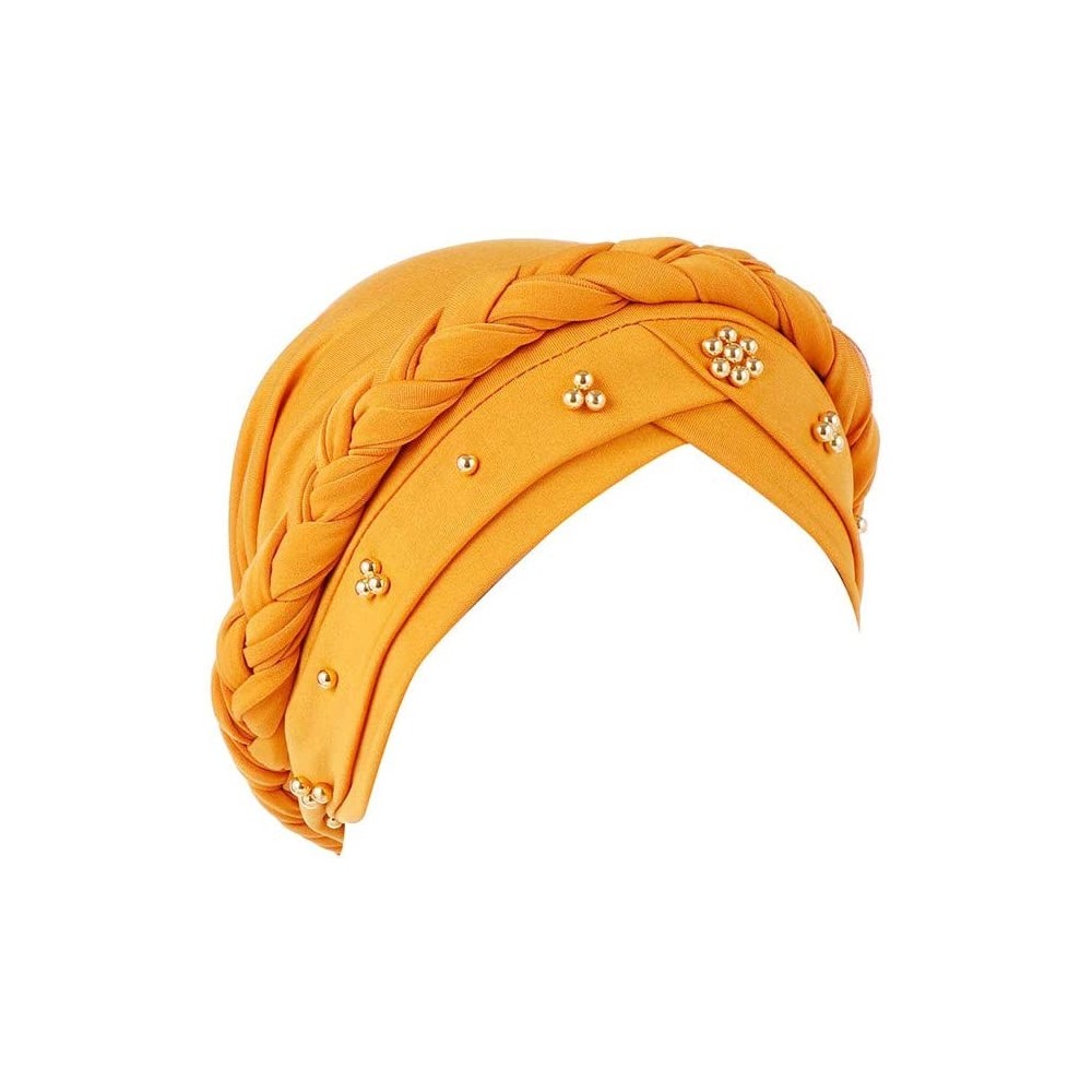 Skullies & Beanies Summer Ruffle Diamond Headscarf - Yellow - CF18OLMGMTR $9.91