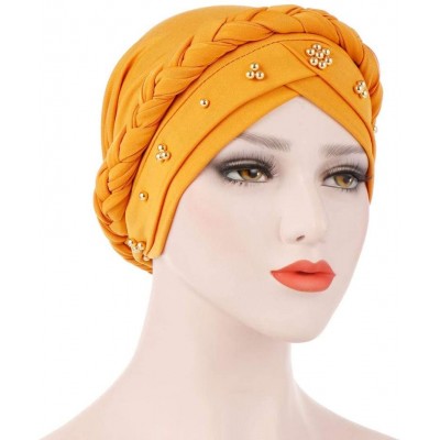 Skullies & Beanies Summer Ruffle Diamond Headscarf - Yellow - CF18OLMGMTR $9.91