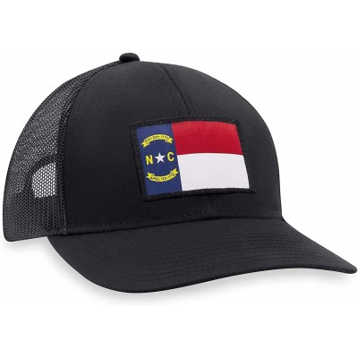 Baseball Caps North Carolina Flag Hat - Trucker Mesh Snapback Baseball Cap - Black - CS18M7SCY4N $15.07