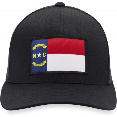 Baseball Caps North Carolina Flag Hat - Trucker Mesh Snapback Baseball Cap - Black - CS18M7SCY4N $15.07