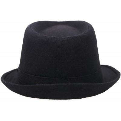 Fedoras Men/Women's Wool Blend Fedora Hat - Black - CG1843RCHS4 $14.05